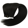 Color 1 (Jet Black), Invisible Tape-in Hair Extensions, Made With Remy Indian Human Hair