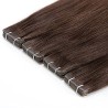 Color 2 (Darkest Brown), Invisible Tape-in Hair Extensions, Made With Remy Indian Human Hair