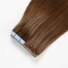 Color 6 (Medium Brown), Invisible Tape-in Hair Extensions, Made With Remy Indian Human Hair