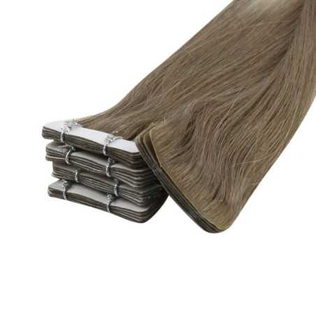Color 18 (Light Ash Blonde), Invisible Tape-in Hair Extensions, Made With Remy Indian Human Hair