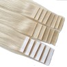 Color 60 (Lightest Blonde), Invisible Tape-in Hair Extensions, Made With Remy Indian Human Hair
