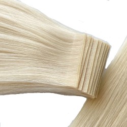 Color 613 (Platinum Blonde), Invisible Tape-in Hair Extensions, Made With Remy Indian Human Hair