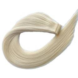 Color 60 (Lightest Blonde), Invisible Tape-in Hair Extensions, Made With Remy Indian Human Hair