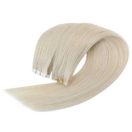 Color Grey, Invisible Tape-in Hair Extensions, Made With Remy Indian Human Hair