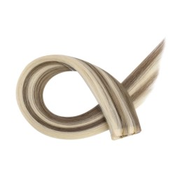 Mix Color 8/60 (Chestnut Brown/Lightest Blonde), Invisible Tape-in Hair Extensions, Made With Remy Indian Human Hair