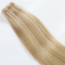 Mix Color 14/613 (Dark Ash Blonde/Platinum Blonde), Invisible Tape-in Hair Extensions, Made With Remy Indian Human Hair