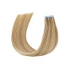 Mix Color 14/613 (Dark Ash Blonde/Platinum Blonde), Invisible Tape-in Hair Extensions, Made With Remy Indian Human Hair