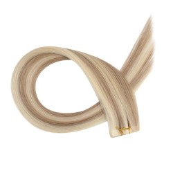 Mix Color 18/613 (Light Ash Blonde/Platinum Blonde), Invisible Tape-in Hair Extensions, Made With Remy Indian Human Hair