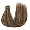 Mix Color 4/27 (Dark Brown/Honey Blonde), Wrap Around Ponytail Hair Extensions, Made With Remy Indian Human Hair