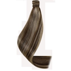 Mix Color 2/22 (Darkest Brown/Light Pale Blonde), Wrap Around Ponytail Hair Extensions, Made With Remy Indian Human Hair
