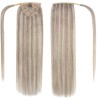 Mix Color 8/60 (Chestnut Brown/Lightest Blonde), Wrap Around Ponytail Hair Extensions, Made With Remy Indian Human Hair