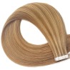 Mix Color 10/24 (Golden Brown/Golden Blonde), Tape-in Hair Extensions, Made With Remy Indian Human Hair