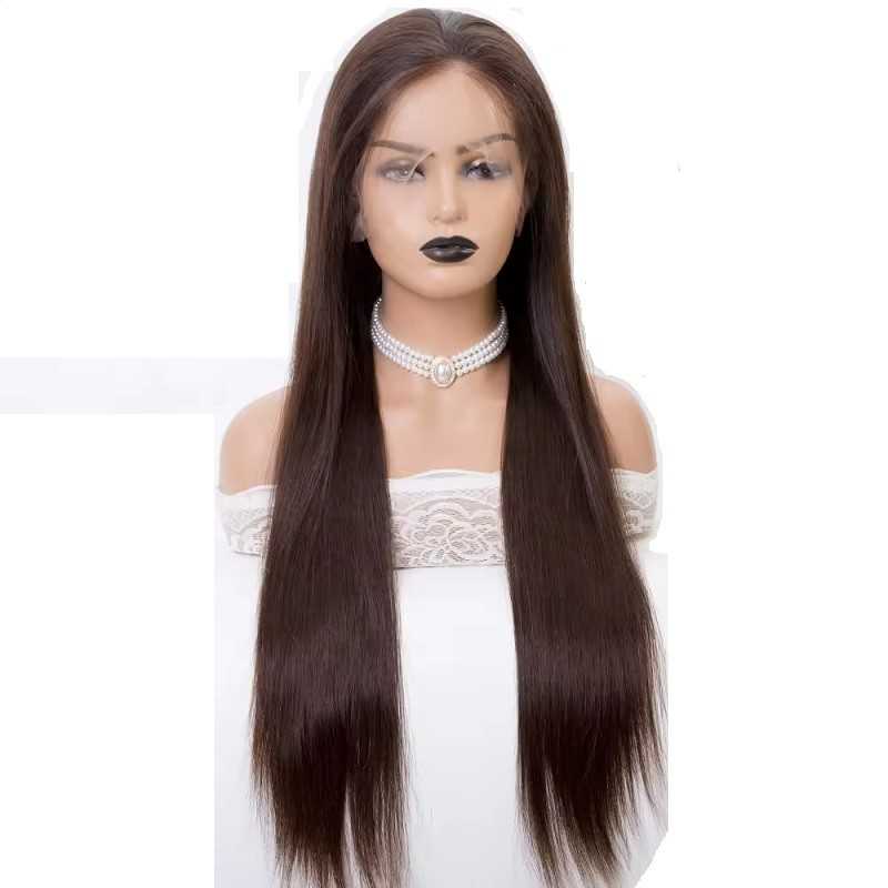Full Lace Wig, Extra Long Length, Free-Style, Color 2 (Darkest Brown), Made With Remy India Human Hair