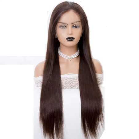 Full Lace Wig, Extra Long Length, Free-Style, Color 2 (Darkest Brown), Made With Remy India Human Hair