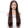 Lace Front Wig, Extra Long Length, Free-Style, Color 2 (Darkest Brown), Made With Remy Indian Human Hair
