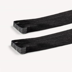 Color 1 (Jet Black), Invisible Tape-in Hair Extensions, Made With Remy Indian Human Hair