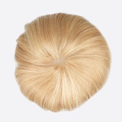 Color 18 (Dark Blonde), Men's Frontal Hairpiece to Cover Partial Crown Area, Made With Remy Indian Human Hair