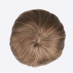 Color 6 (Medium Brown), Men's Frontal Hairpiece to Cover Partial Crown Area, Made With Remy Indian Human Hair