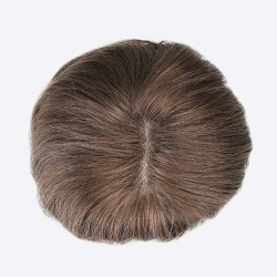 Color 5 (Light Dark Brown), Men's Frontal Hairpiece to Cover Partial Crown Area, Made With Remy Indian Human Hair