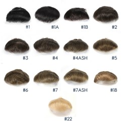 Color 1A (Black), Men's Frontal Hairpiece to Cover Partial Crown Area, Made With Remy Indian Human Hair