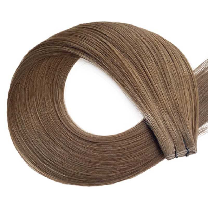 Genius Weft Hair Extensions – Chestnut Brown (Color 8), 100% Remy Indian Human Hair