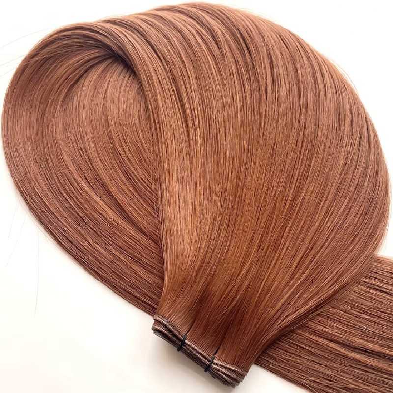 Genius Weft Hair Extensions – Auburn (Color 33), 100% Remy Indian Human Hair