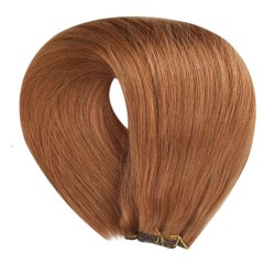 Genius Weft Hair Extensions – Auburn (Color 33), 100% Remy Indian Human Hair