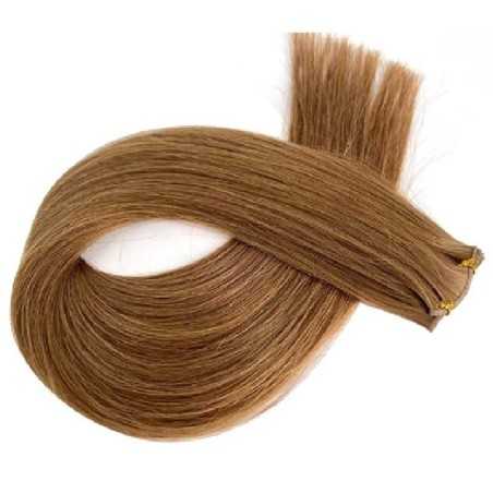 Genius Weft Hair Extensions – Dark Auburn (Color 30), 100% Remy Indian Human Hair
