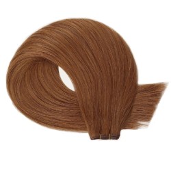 Genius Weft Hair Extensions – Dark Auburn (Color 30), 100% Remy Indian Human Hair