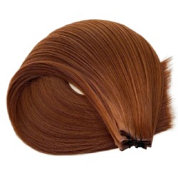 Genius Weft Hair Extensions – Dark Copper Red (Color 350), 100% Remy Indian Human Hair