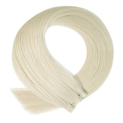 Genius Weft Hair Extensions – Lightest Blonde (Color 60), 100% Remy Indian Human Hair