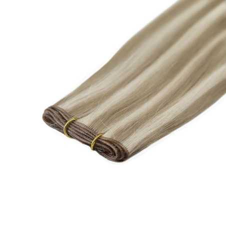 Genius Weft Hair Extensions – Medium Ash Blonde/Lightest Blonde (Mix Color 16/613), 100% Remy Indian Human Hair