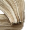 Genius Weft Hair Extensions – Light Brown/Platinum Blonde (Mix Color 12/613), 100% Remy Indian Human Hair