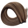 Genius Weft Hair Extensions – Dark Brown/Chestnut Brown (Mix Color 4/8), 100% Remy Indian Human Hair