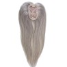 Silk Base Hair Topper – Silver Grey, 100% Remy Indian Human Hair