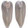 Silk Base Hair Topper – Silver Grey, 100% Remy Indian Human Hair