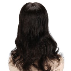 Swiss Lace Hair Topper – Off Black (Color 1B), 100% Remy Indian Human Hair