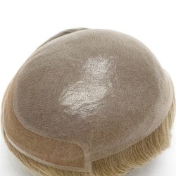 Men’s Hair System – Light Ash Brown (Color 8R), Super-Thin 0.08mm Skin Base with French Lace Front, 100% Remy Indian Human Hair