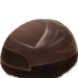 Men’s Hair System – Darkest Brown (Color 2), Fine Mono Base with Skin Perimeter and French Lace Front, 100% Remy Indian Hair