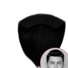 Men's Frontal Hairpiece - Jet Black (Color 1), Receding Hairline Coverage, 100% Remy Indian Human Hair
