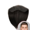 Men's Frontal Hairpiece - Off Black (Color 1B), Receding Hairline Coverage, 100% Remy Indian Human Hair
