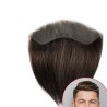 Men's Frontal Hairpiece - Darkest Brown (Color 2), Receding Hairline Coverage, 100% Remy Indian Human Hair