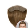 Men's Frontal Hairpiece - Light Brown with Ash Tone (Color 7ASH), Receding Hairline Coverage, 100% Remy Indian Human Hair
