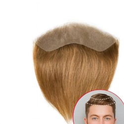 Men's Frontal Hairpiece - Dark Blonde (Color 18), Receding Hairline Coverage, 100% Remy Indian Human Hair