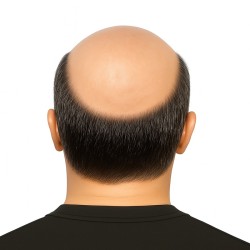 Men’s Hair System – Off Black with 20% Grey Hair (Color 1B20), Full French Lace Base, 100% Remy Indian Human Hair