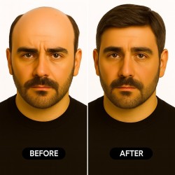 Men’s Hair System – Dark Brown with Ash Tone (Color 4ASH), Full French Lace Base, 100% Remy Indian Human Hair