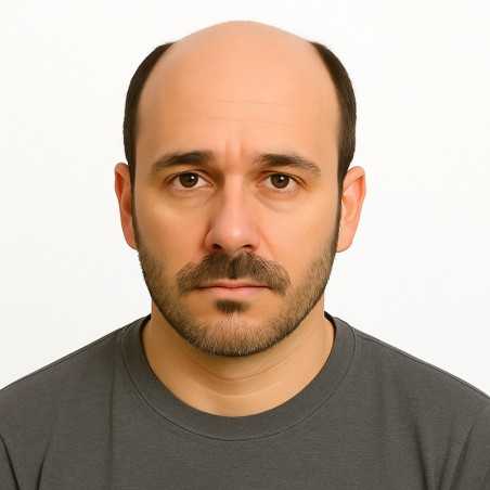 Men’s Hair System – Dark Brown with Ash Tone (Color 4ASH), Full Swiss Lace Base, 100% Remy Indian Human Hair