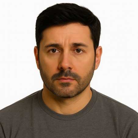 Men's Hair System - Off Black (Color 1B), Ultra-Thin 0.03mm Skin Base, 100% Remy Indian Human Hair