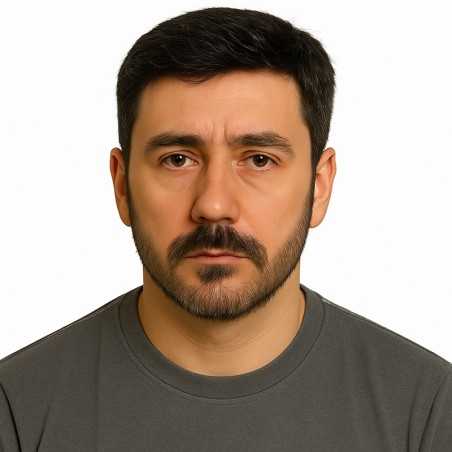 Men's Hair System - Off Black with 5% Grey Hair (Color 1B05), Ultra-Thin 0.03mm Skin Base, 100% Remy Indian Human Hair