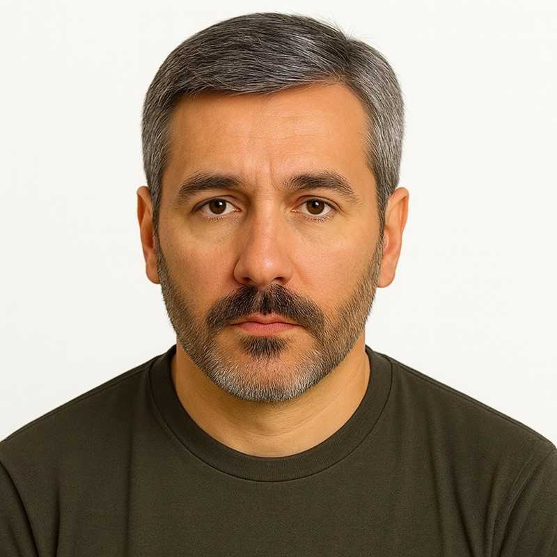 Men's Hair System - Off Black with 50% Grey Hair (Color 1B50), Ultra-Thin 0.03mm Skin Base, 100% Remy Indian Human Hair